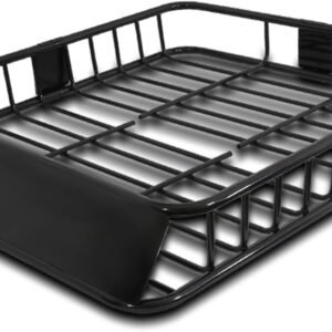 Universal 64" Extendable Roof Rack Luggage Hold Carrier Cargo Basket Black Steel For SUV Truck Car Van