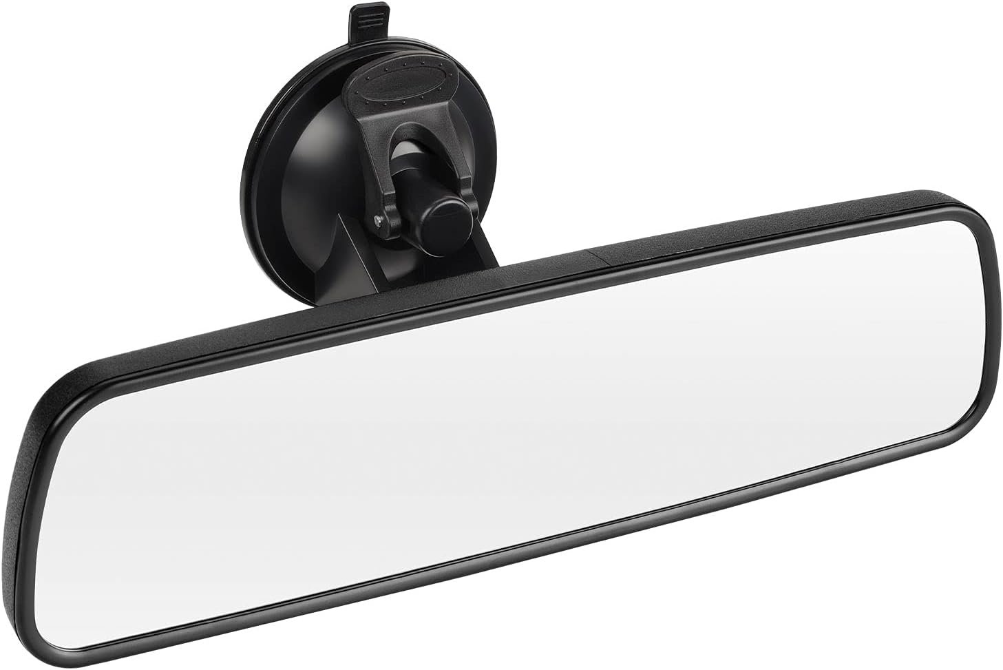 9.6'' Rear View Mirror with Suction Cup, Stick on Universal Inside Rearview White Mirror with Realistic Flat Wide Angle Mounted on Windshield for Car Auto Truck Van (245mm)
