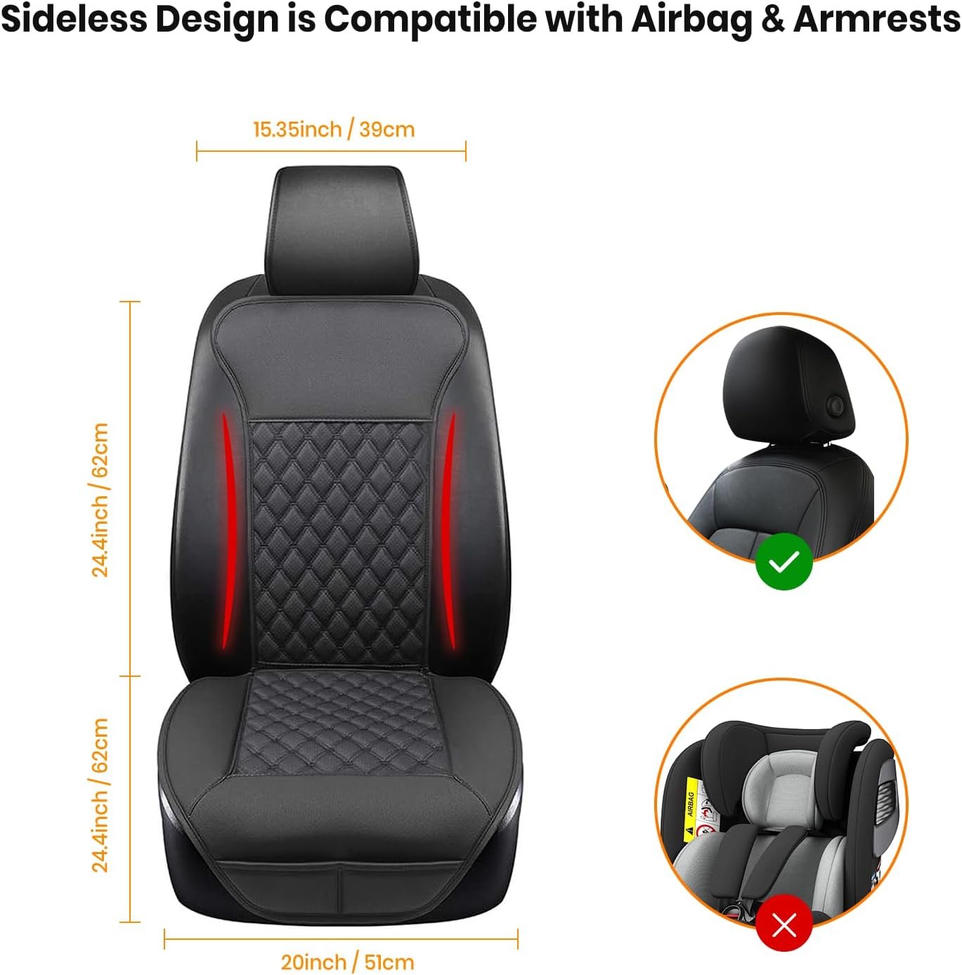Seat Cushion, Comfortable Seat Cover with Full Back Support, Universal Seat Cushion for Seat in Winter - Image 2