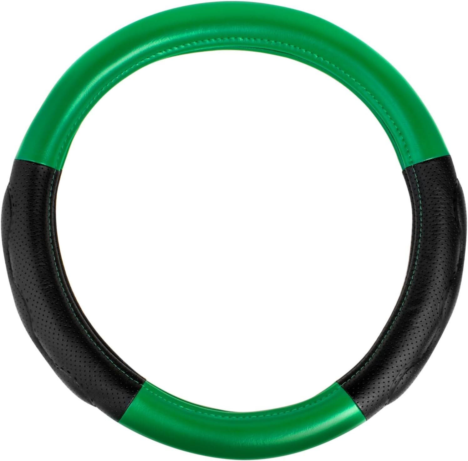 18 inches Steering Wheel Cover Full Green with Black Comfort Pad